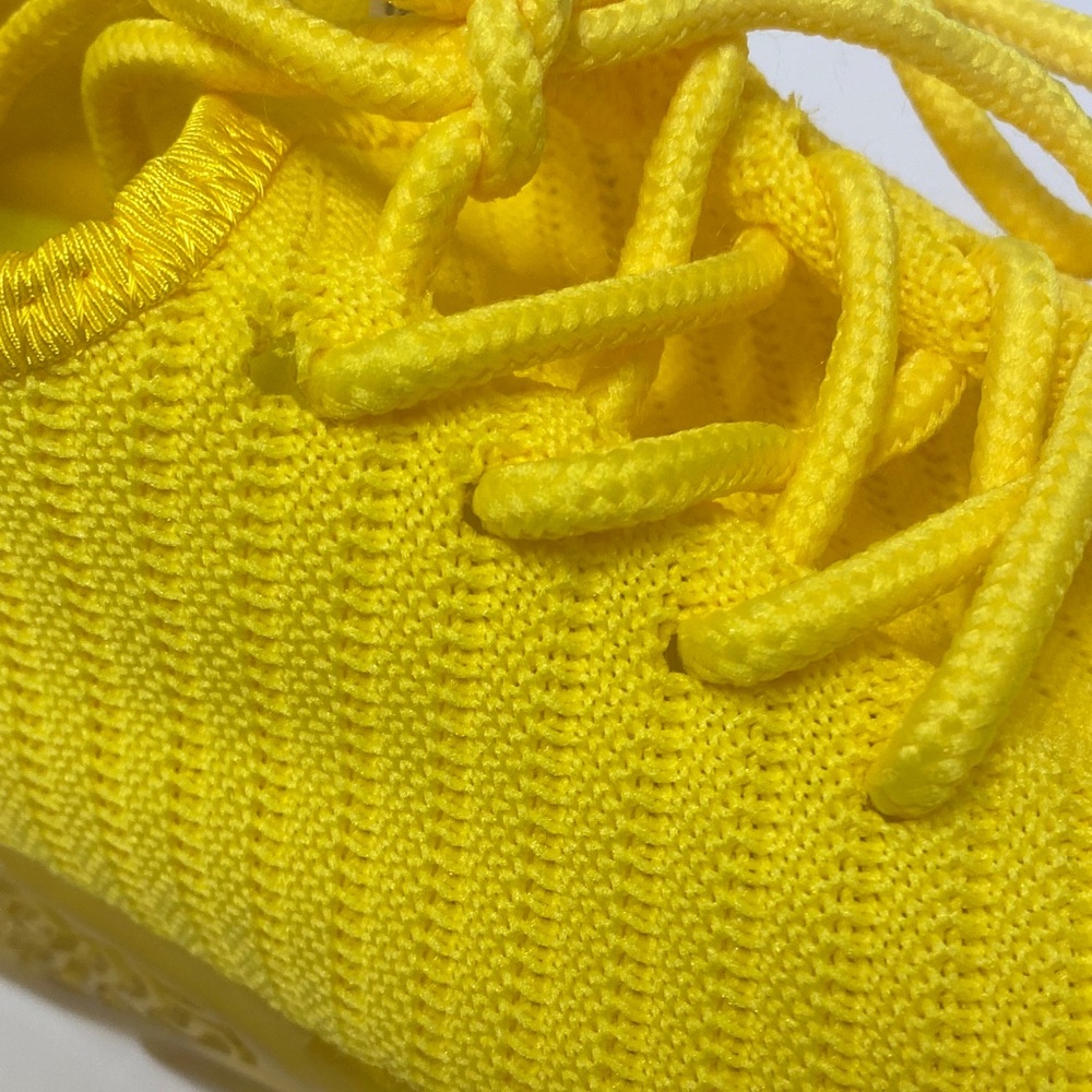 Wanted Sunshine Yellow Dopamine Knit Sneakers Clear Soles size 8 - Picture 7 of 10